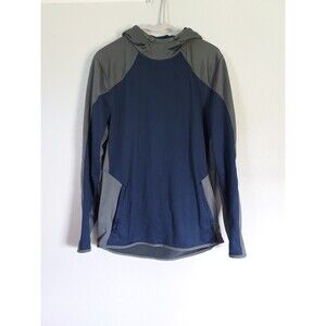 Under Armour Hoodie Mens Medium Gray Blue Reactor Stretch Pullover Coldgear